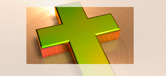Abbildung grün glänzendes Kreuz